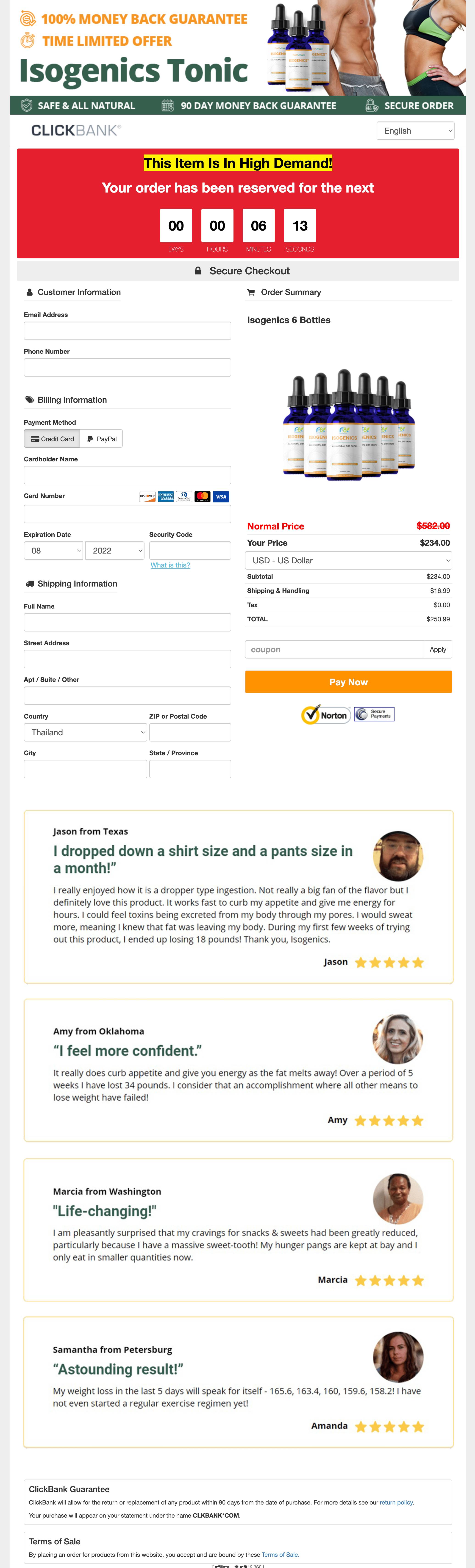 Isogenics Tonic - Order Page